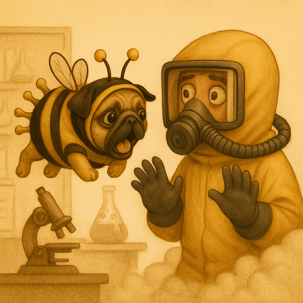 BeePug flying near hazmat scientist