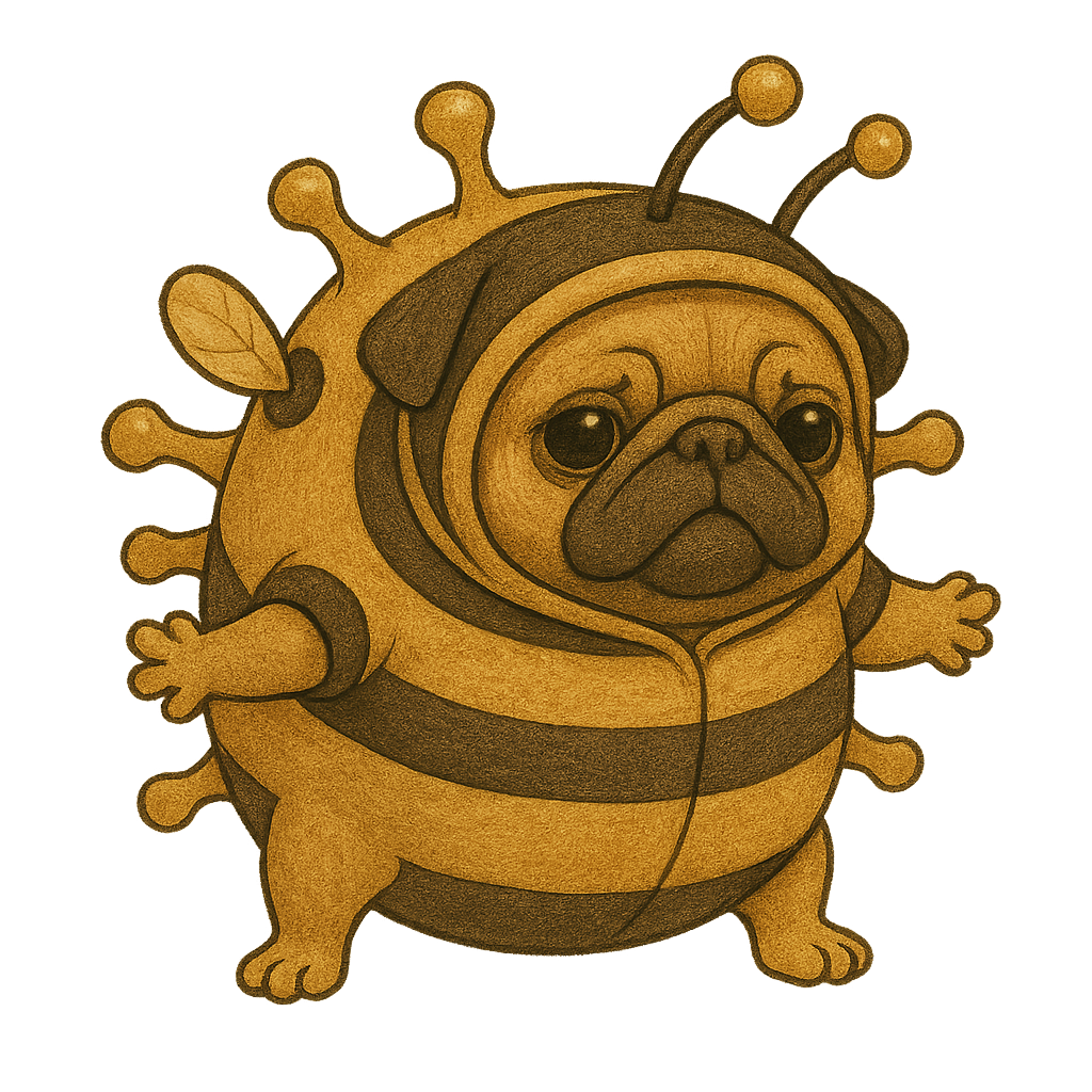 BeePug asking to wash its belly